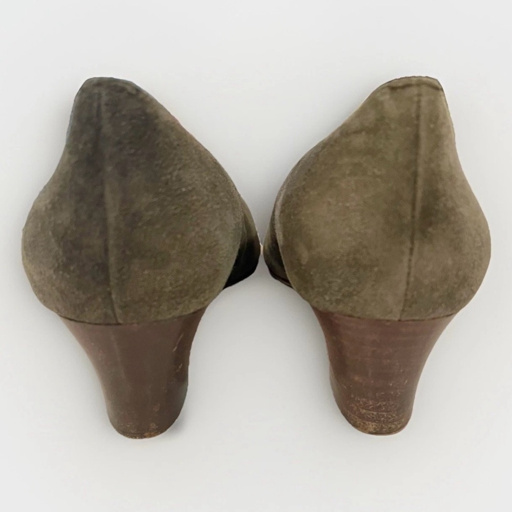 Ann Taylor - Green Suede Pointed Toe Low Heel Pumps Dress Shoes - Womens 8.5 M - Picture 5 of 7